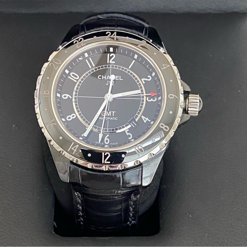 Chanel J12 GMT Automatic Watch with Alligator Strap